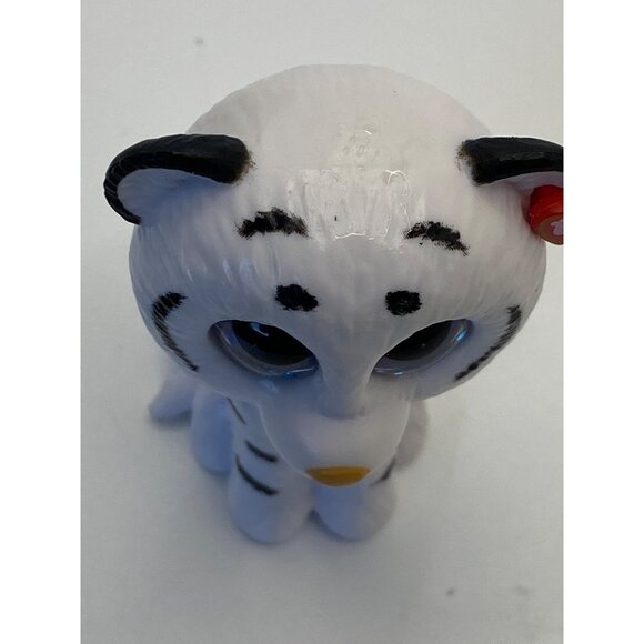 Ty Beanie Boo Arctic Tiger Figure With Glitter Blue Eyes 4" White & Black For Co - Picture 7 of 7